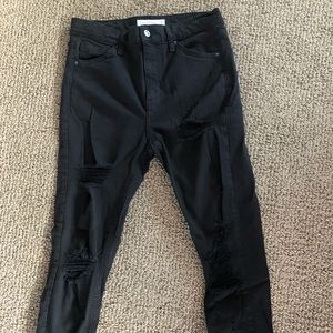 Top Shop Black Ripped Jaime Jeans